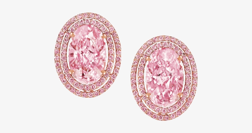 Fancy Intense Pink Diamond Earrings - Pink Diamond Earrings Png, transparent png