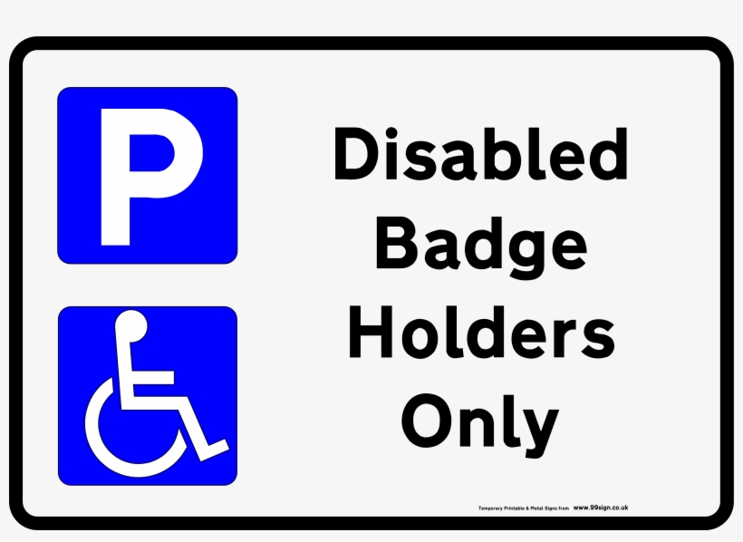 Printable Disabled Parking Sign Low Cost Vinyl Or Free - Disabled Parking Only Sign, transparent png