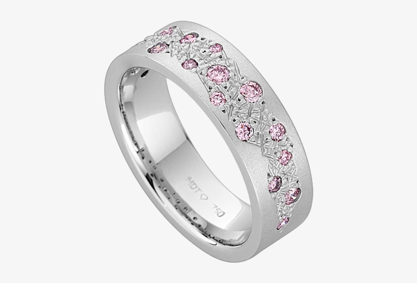 Random Set Dress Ring With Argyle Pink Diamonds C915 - Argyle Pink Diamond Ring Bands, transparent png