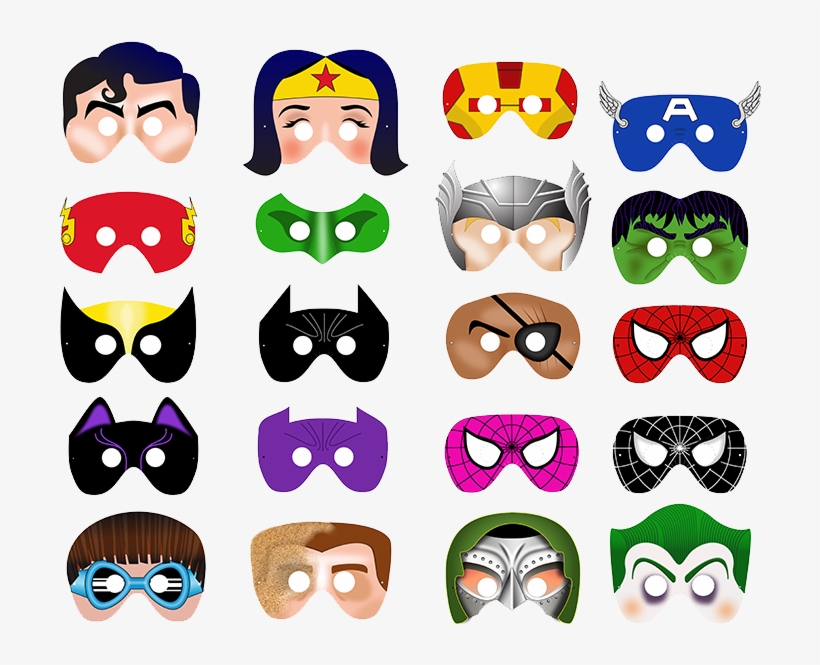 20 Printable Superhero Masks $28 Girl Super Hero Masks 750x750 PNG