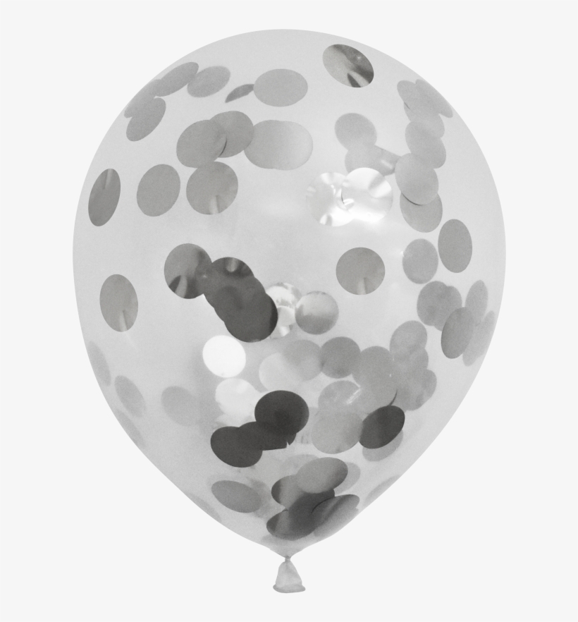 Clear Balloons With Silver Confetti - Silver Confetti Balloon, transparent png
