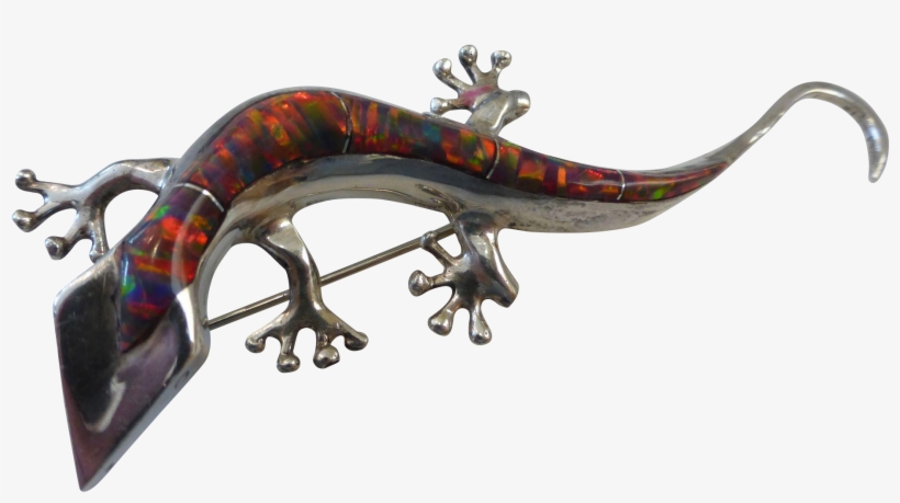 Sterling Silver Confetti Art Glass Inlay Gecko Brooch - Gekkonidae, transparent png