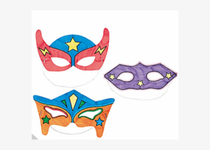 Color Your Own Superhero Masks - Color-your-own Superhero Masks (12 Pack), transparent png