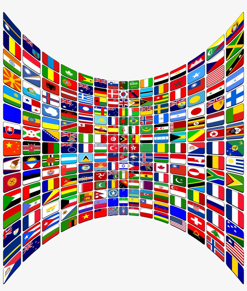 Flag Buttons Perspective Icons - Globe Flags Of The World, transparent png