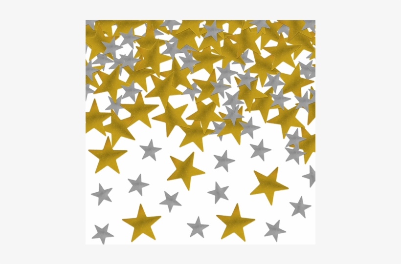 Confetti Stars Gold And Silver - Estrellas Doradas Y Plateadas, transparent png