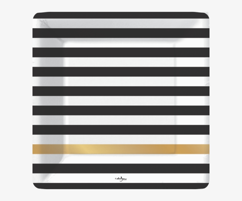 Black And White Horizontal Stripe Square Plate With - Plate, transparent png
