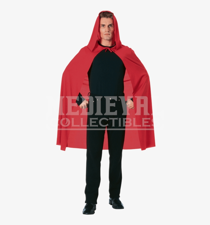 45 Inch Red Hooded Costume Cape - Red Hooded Cape Nice For Red Riding Hood 45" Long, transparent png