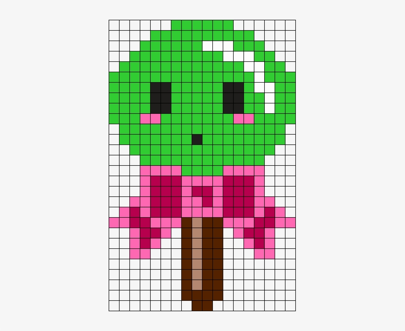 Cute Green Lolipop Perler Bead Pattern / Bead Sprite - Dibujos De Comida En Cuadricula, transparent png