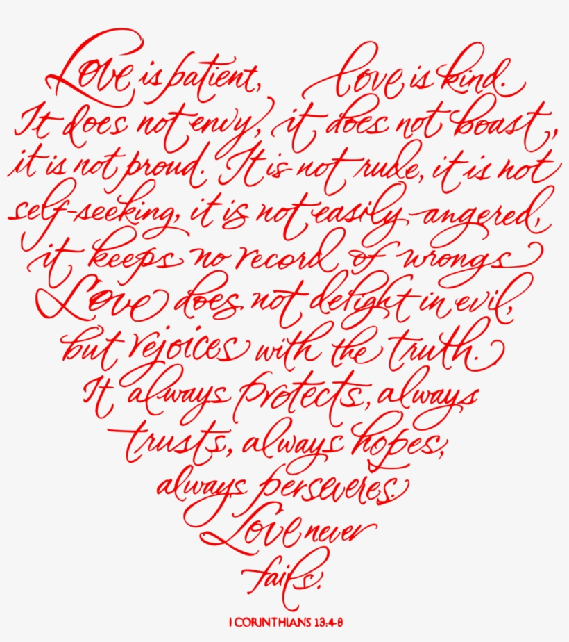 Love Is Patient Corinthians 13 Heart Digital Cut Files - 1 Corinthians 13, transparent png