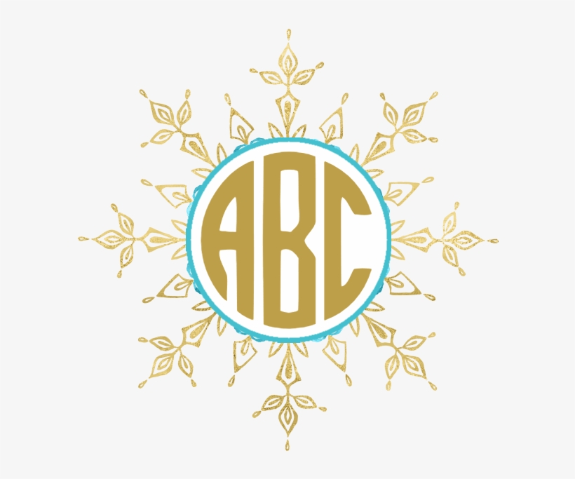 Snowflake Monogram - Gold - 4th Of July Monogram Shirts, transparent png