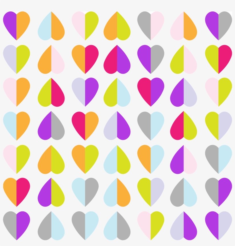 Colorful Hearts Pattern Wallpaper Jpg Library Download - Colored Love Hearts Shower Curtain, transparent png