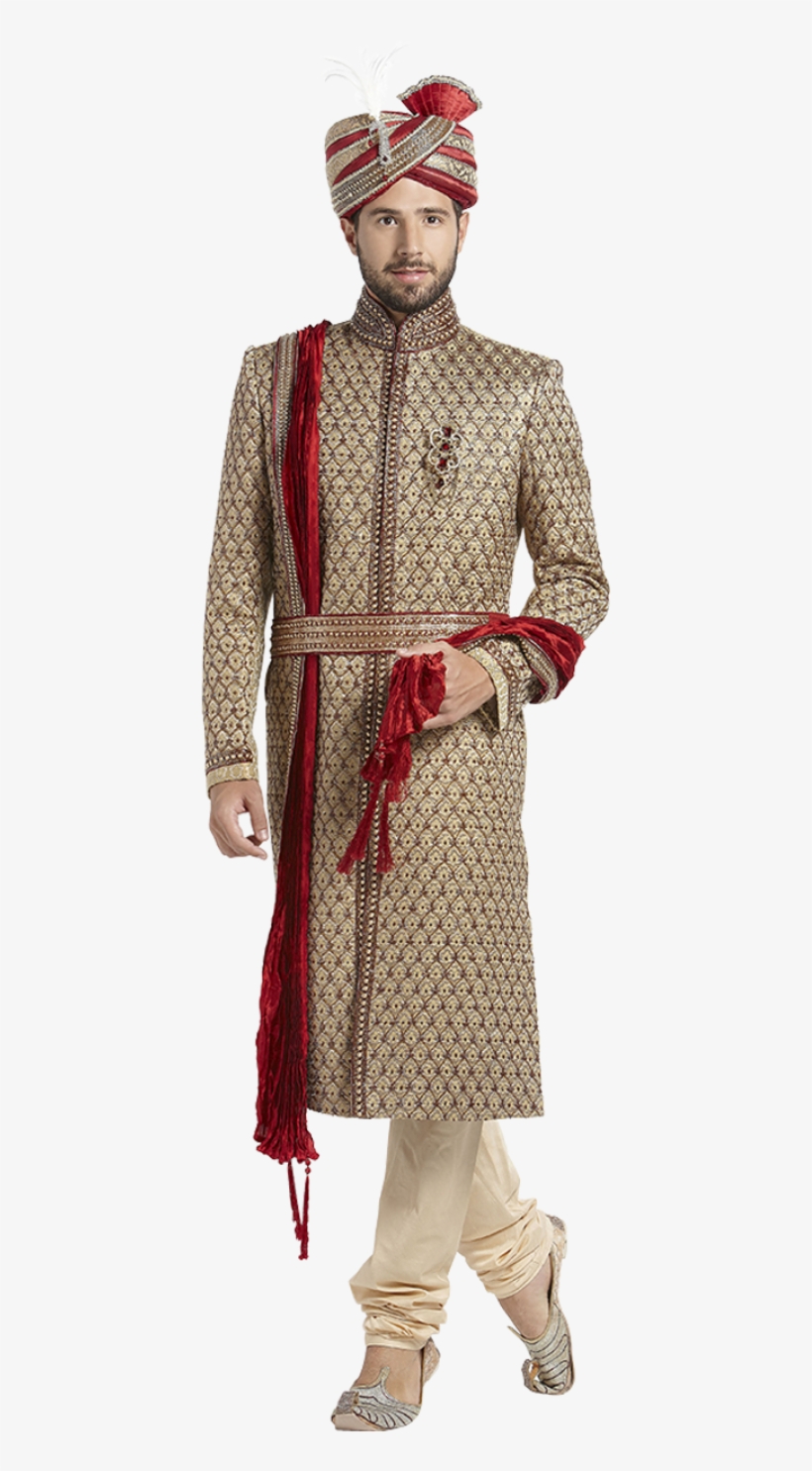Manyavar Brown Embroidered Earthy Chipakan Sherwani - Sherwani For Men Png, transparent png