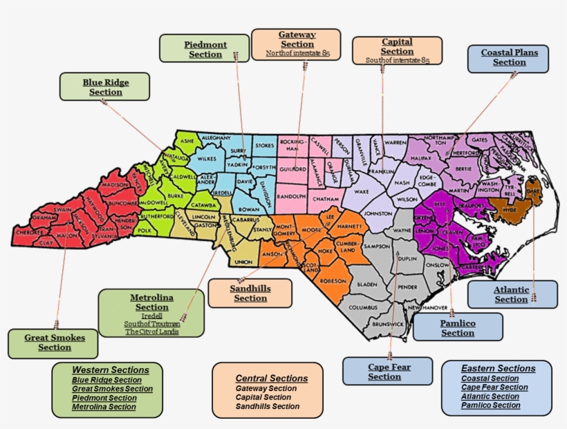 Nc Sections - Counties Of North Carolina, transparent png