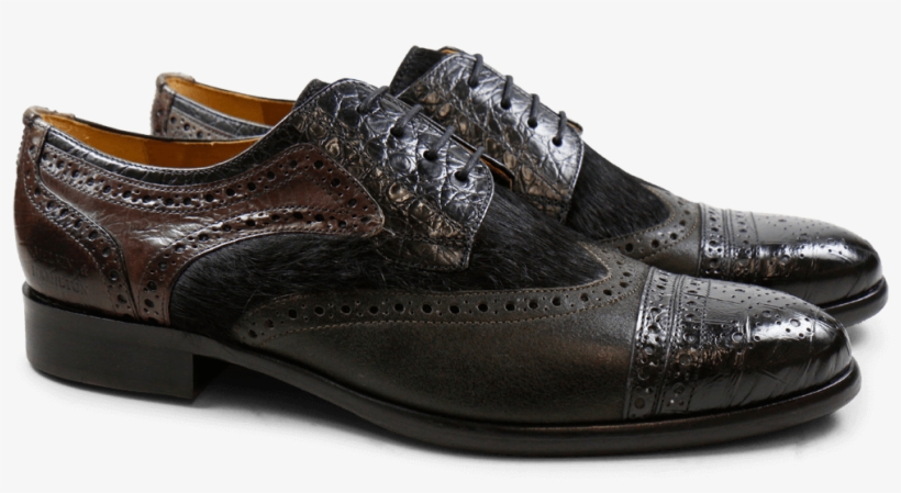 Derby Shoes Henry 7 Big Croco Black Stone Kudu Wax - Sneakers, transparent png