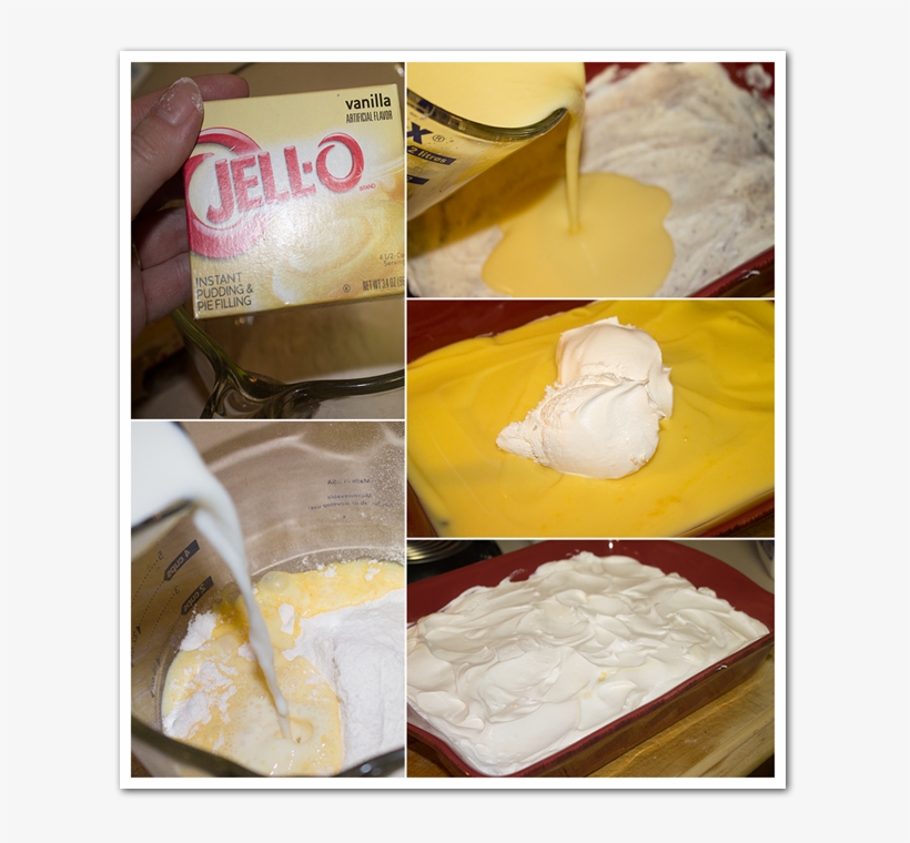 Mix The Pudding And Milk And Spread On Top Of The Cream - Buttercream, transparent png