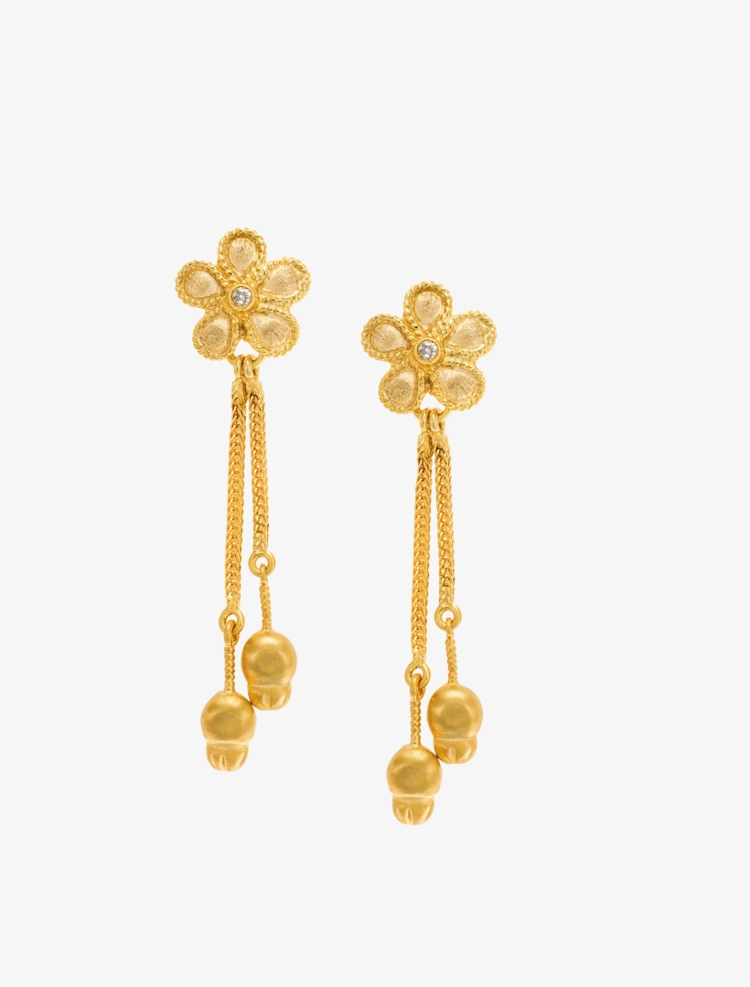 Daisy Earrings In 18kt Yellow Gold Set With - Earrings, transparent png