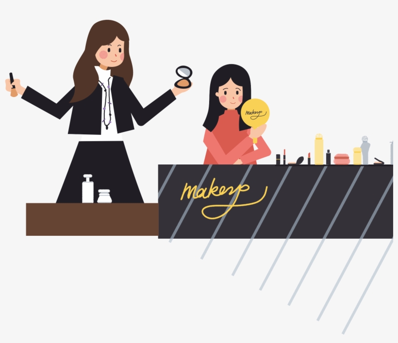Flat Illustration Counter Cosmetic Png And Psd - Illustration, transparent png