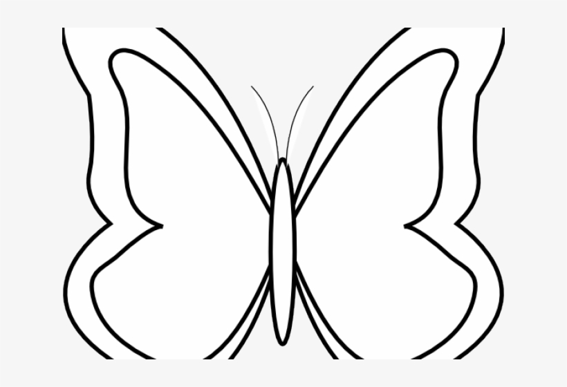 Line Art Clipart Butterfly - Butterfly Black N White, transparent png