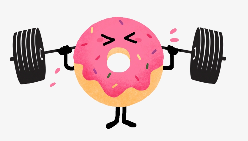 Donut Fitness - Weightlifting Logo Design, transparent png