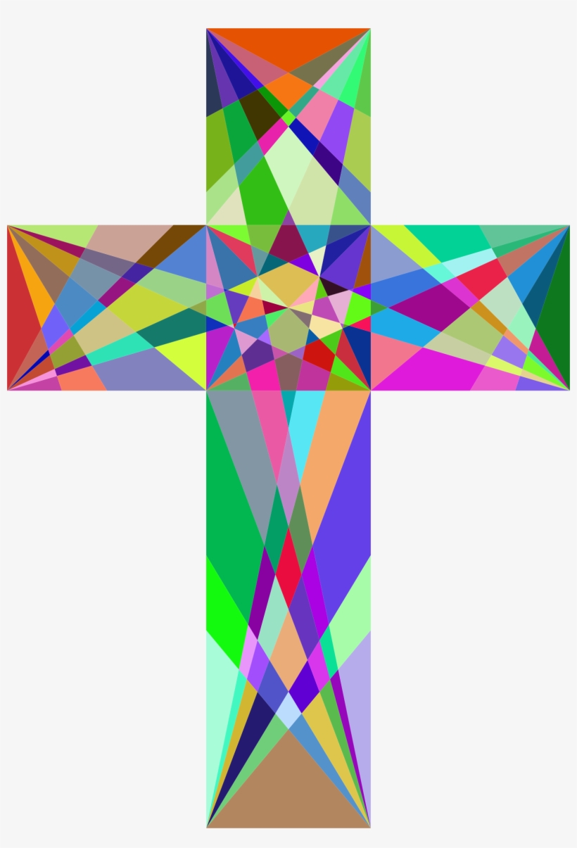 Clipart Prismatic Geometric Cross - Geometric Cross, transparent png