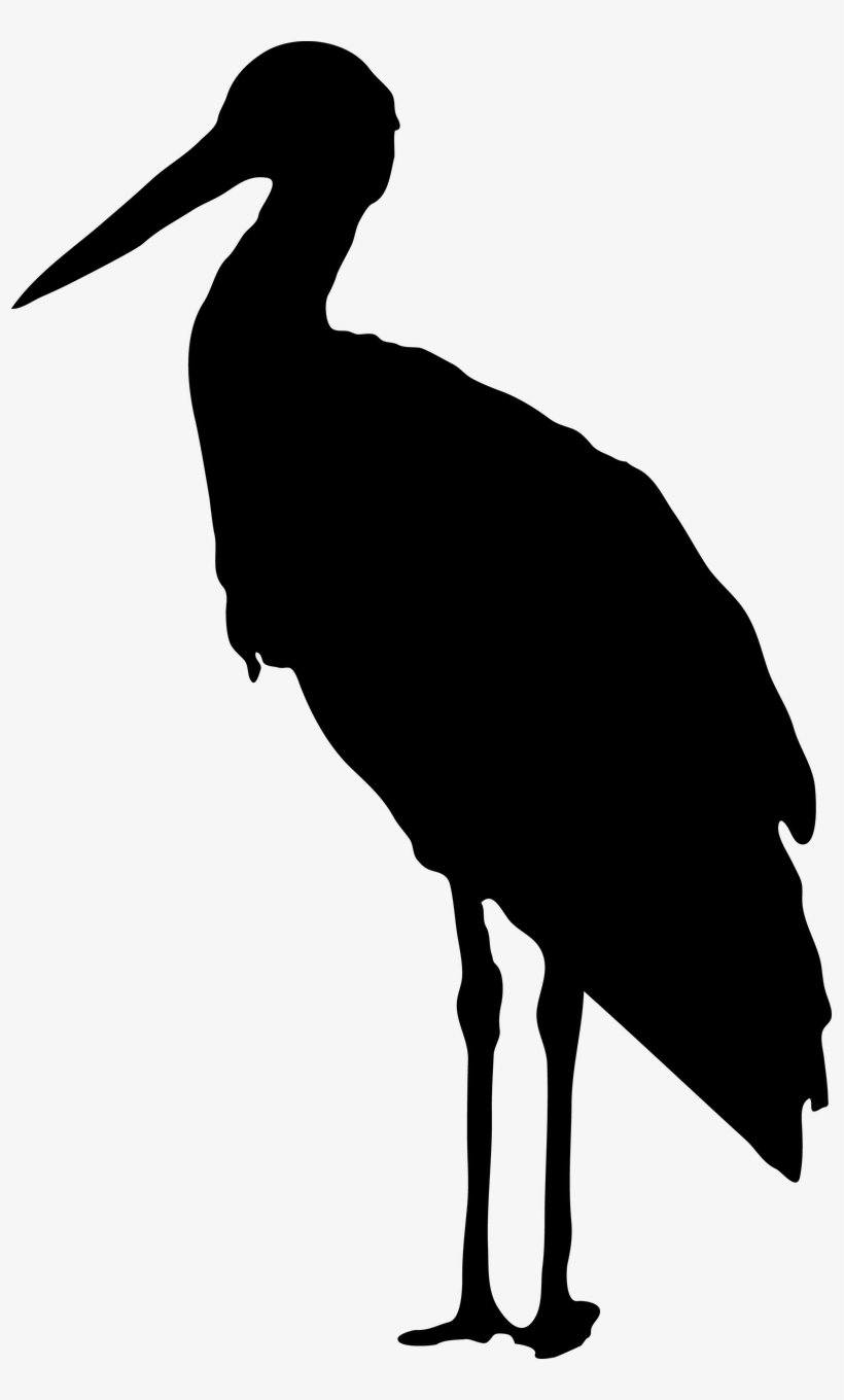 Stork Bird Black Silhouette Png Image - Birds In Water Silhouette, transparent png