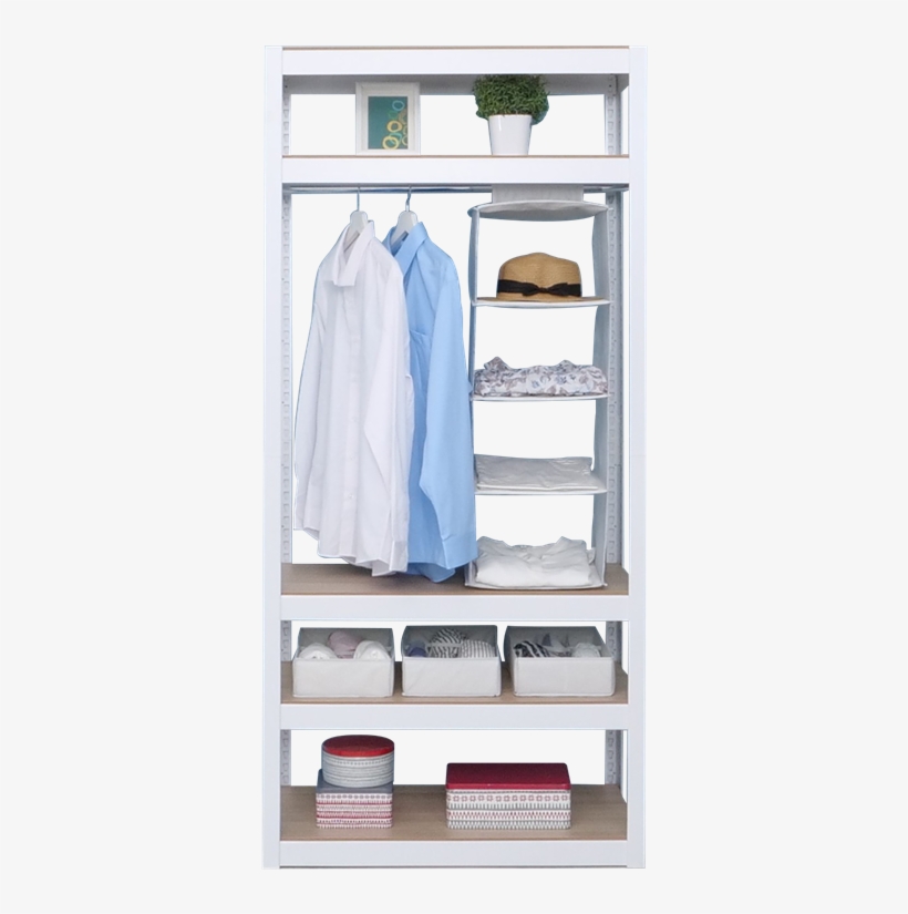 Speedrack 5 Tier Wardrobe Shelf Unit With Hanging Rail - Wardrobe, transparent png
