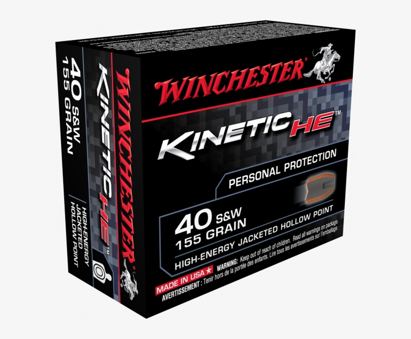Winchester Ammo He40jhp Kinetic High Energy 40 Smith - Hollow Point Winchester 9mm Ammo, transparent png