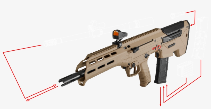 Mdr Fde Conversion - Desert Tech Mdr Gas System, transparent png