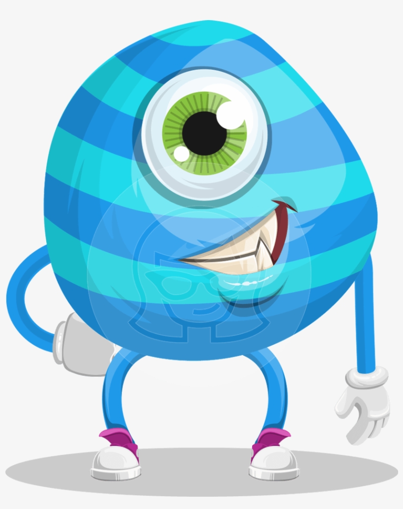 One Eyed Monster Cartoon Character - Cartoon, transparent png