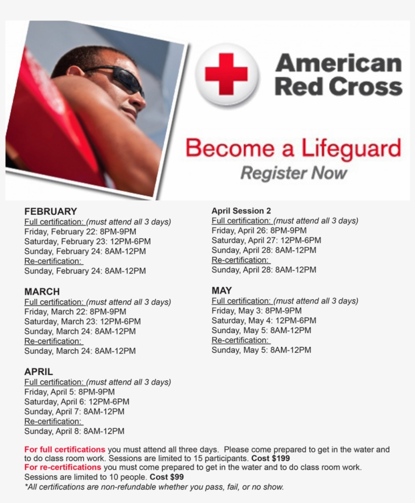 2019 Lifeguard Cert Info - American Red Cross, transparent png