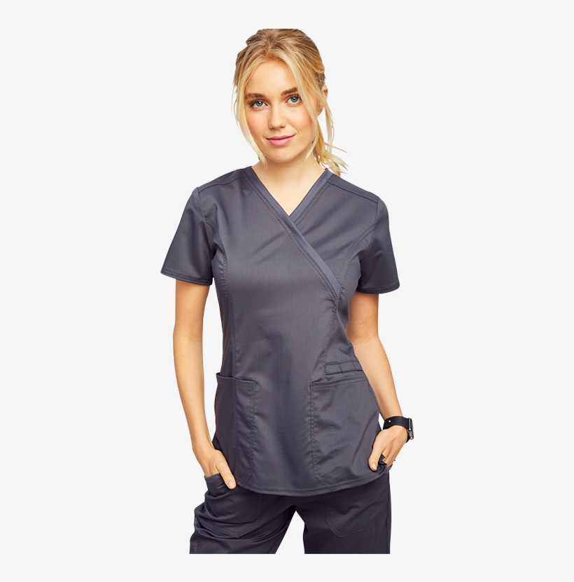 Women Gray Scrub Certainty Antimicrobial - Woman, transparent png