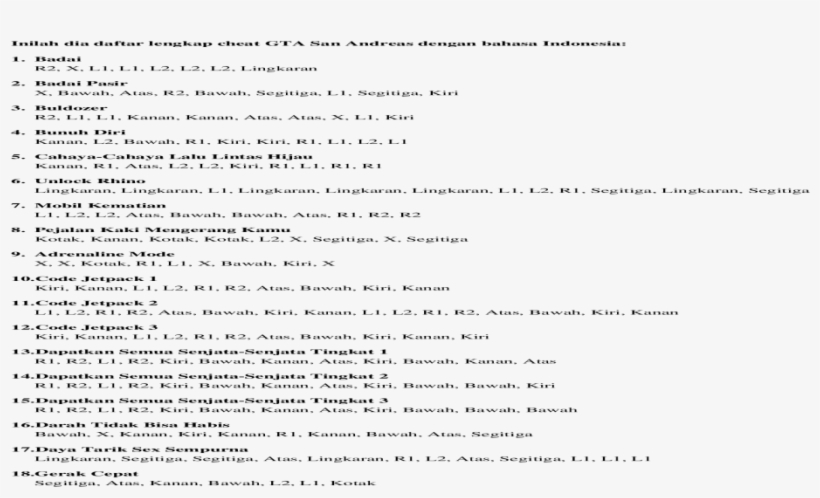 Cheat Gta San Andreas Dengan Bahasa Indonesia Docx - Perbualan Dalam Bahasa Mandarin, transparent png