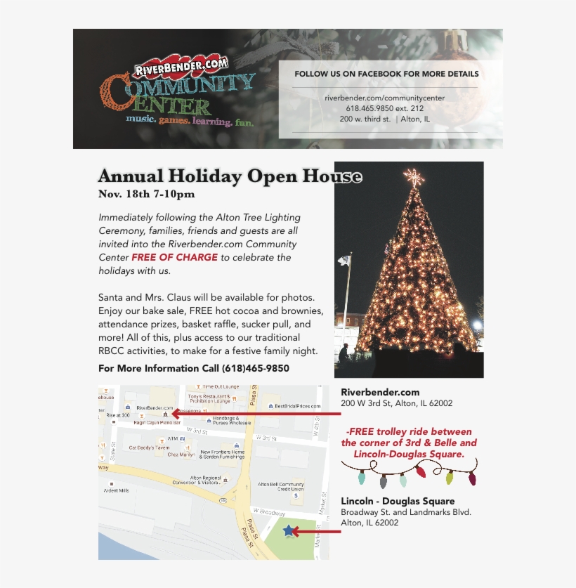 Free Trolley Ride Between The Corner Of 3rd And Belle - Christmas Tree, transparent png