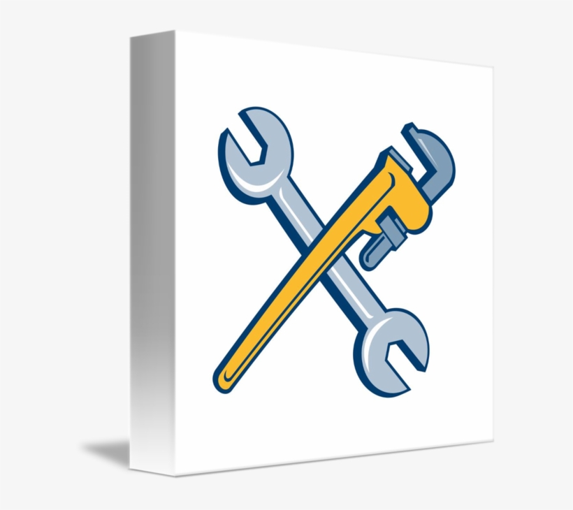 Engine Clipart Crossed Wrench - Pipe Wrench Crossed, transparent png