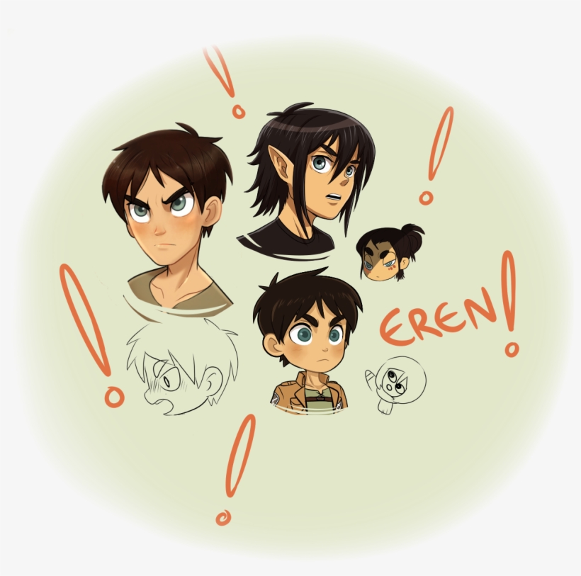 “here's Some Eren Doodles That I Haven't Touched In - Cartoon, transparent png