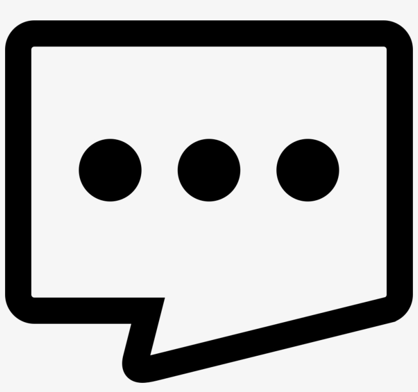 Squared Speech Balloon With Three Dots Comments, transparent png