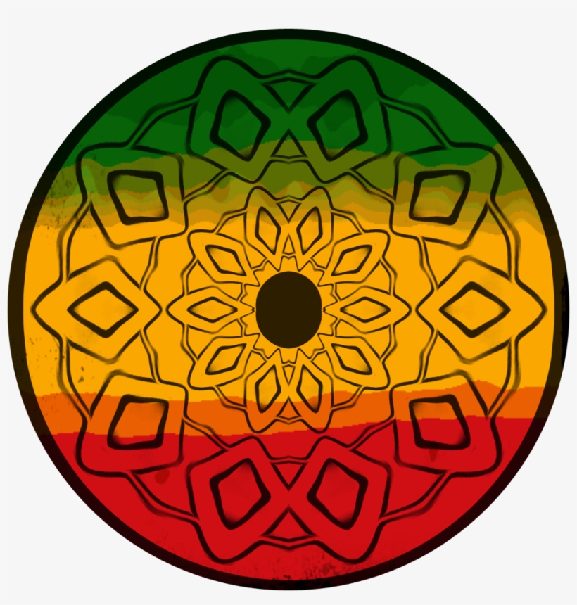 #mandala #vertjaunerouge #reggae #rasta #geometricpatterns - Circle, transparent png
