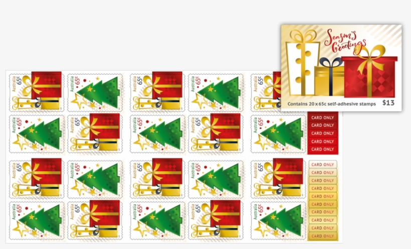 Booklet Of 20 X 65c Secular Christmas 2017 Stamps - Us Postage Stamp Christmas 2017, transparent png