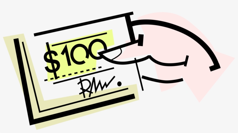 Vector Illustration Of Hand Holds Cashier Check Or, transparent png