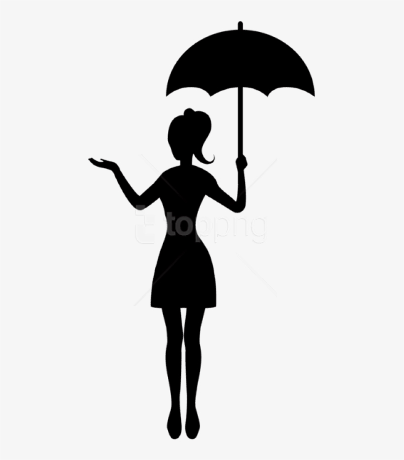 Free Png Girl With Umbrella Silhouette Png - Girl With Umbrella Clip Art, transparent png