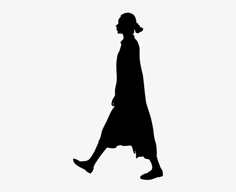 Woman Lady Silhouette Walking Clip Art At Clker - Human Silhouette Walking, transparent png