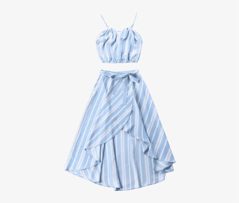 Vestido Maxi De Dos Piezas A Rayas Alto Bajo - Cocktail Dress, transparent png