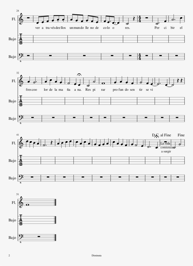 Sobre La Vida Sheet Music Composed By Diminuta 2 Of - Sheet Music, transparent png