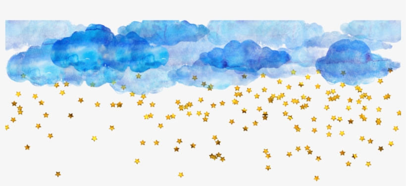 #overlay #blue #clouds #stars #gold #ftestickers - Illustration, transparent png
