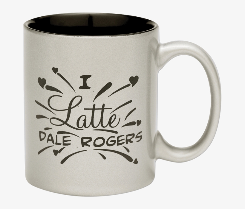 Silver Coffee Mug With Text "i Latte Dale Rogers - Beer Stein, transparent png