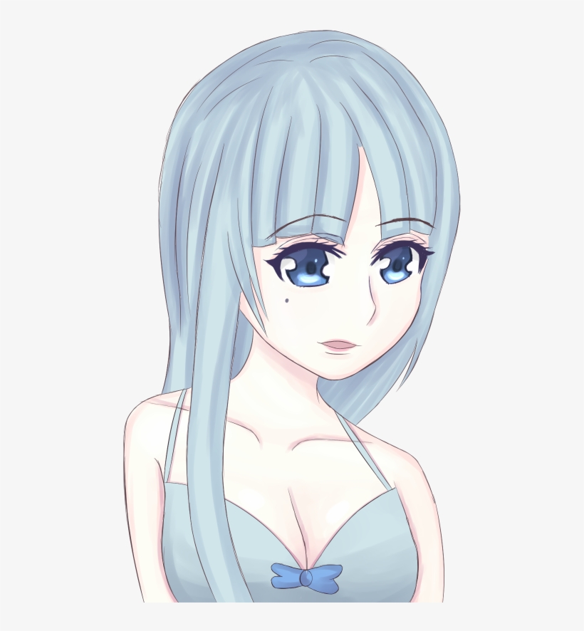 Anime Girl Blue - Cartoon, transparent png