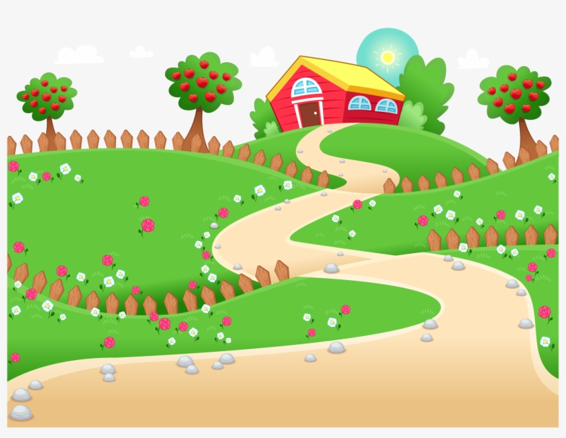 Farm Landscape Vector Cartoon Illustration Free Download - Dora Cartoon, transparent png