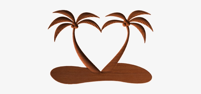 Tropical Heart - Heart Shaped Palm Tree, transparent png