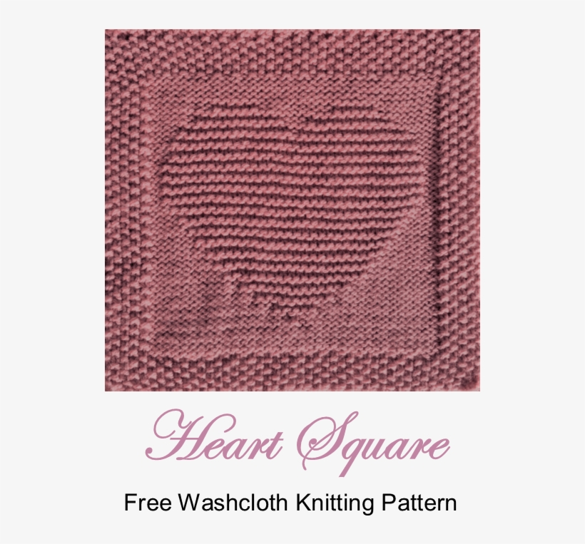 Free Knitting Pattern Heart Washcloth Dishcloth Afghan - Knitting, transparent png