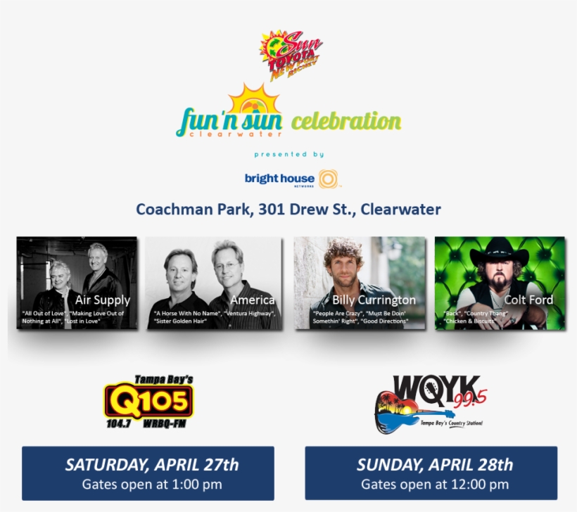 Fun N Sun Toyota Concert Stage Schedule For - Beasley Media Group Tampa, transparent png